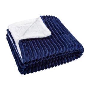 Silentnight Teddy Fleece Navy Jumbo Cord Throw