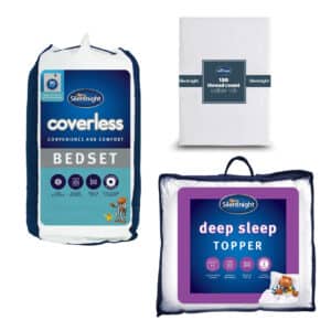 Silentnight Coverless Duvet Bedding Bundle - Grey