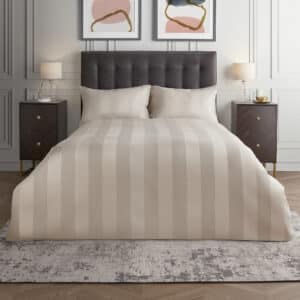 Silentnight Pure Cotton Wide Sateen Stripe Duvet Set - Champagne