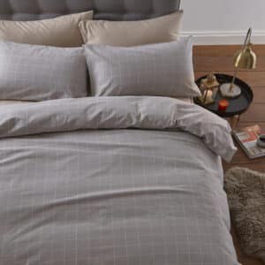 Silentnight Brushed Check Champagne Duvet Set
