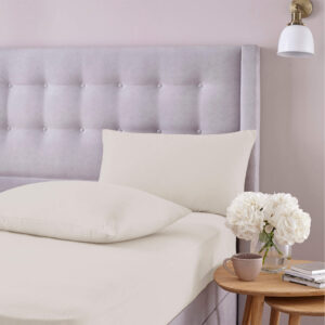 Silentnight Brushed Cotton Fitted Sheet & Pillowcase Set - Cream
