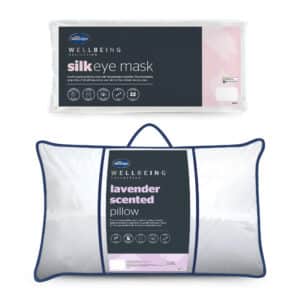Silentnight Wellbeing Lavender Pillow and Silk Eye Mask Bundle