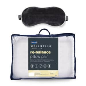 Silentnight Wellbeing Re-balance Pillow Pair and Weighted Eye Mask Bundle