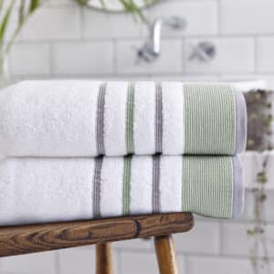 Silentnight Pure Cotton Ribbon Towel Pair - Sage