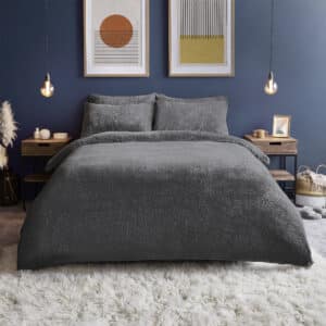 Silentnight Cosy Teddy Fleece Duvet Set - Charcoal