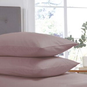 Silentnight Cotton Rich Housewife Pillowcase Pair - Mauve