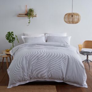 Silentnight Pinstripe Oxford Edge Duvet Set - Denim