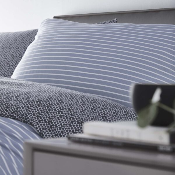 Silentnight Shirt Stripe Duvet Set - Denim