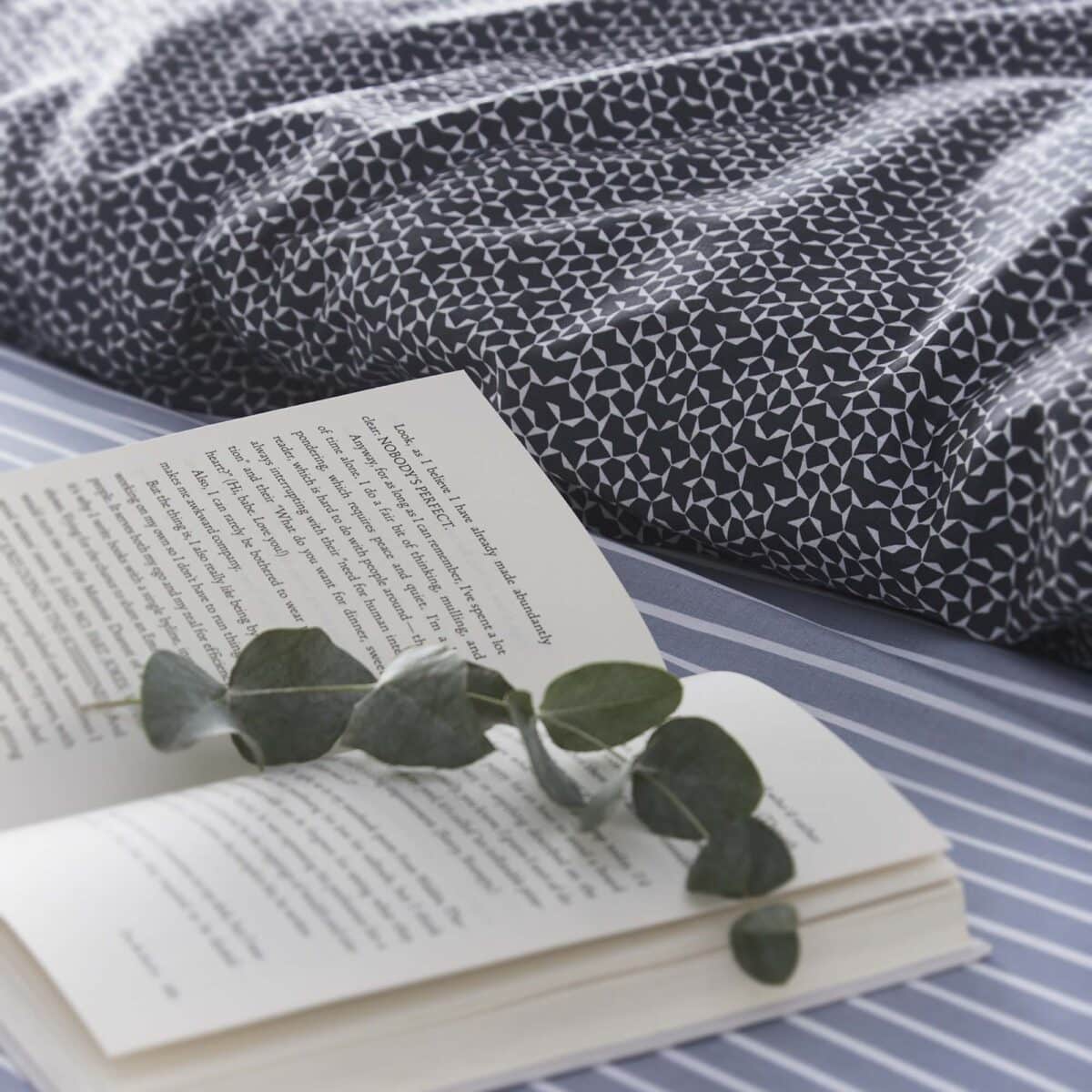 Silentnight Shirt Stripe Duvet Set - Denim