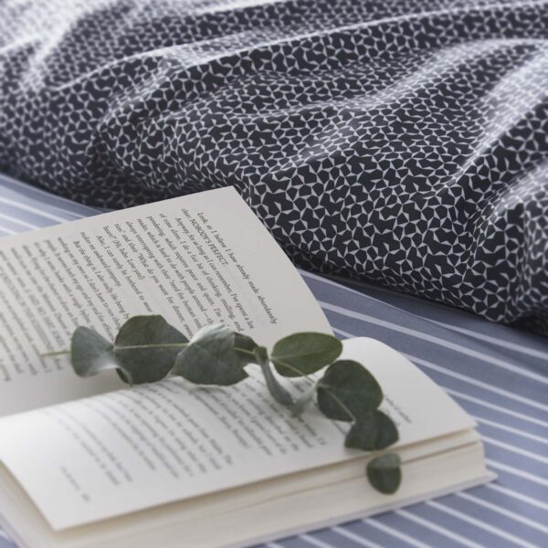 Silentnight Shirt Stripe Duvet Set - Denim