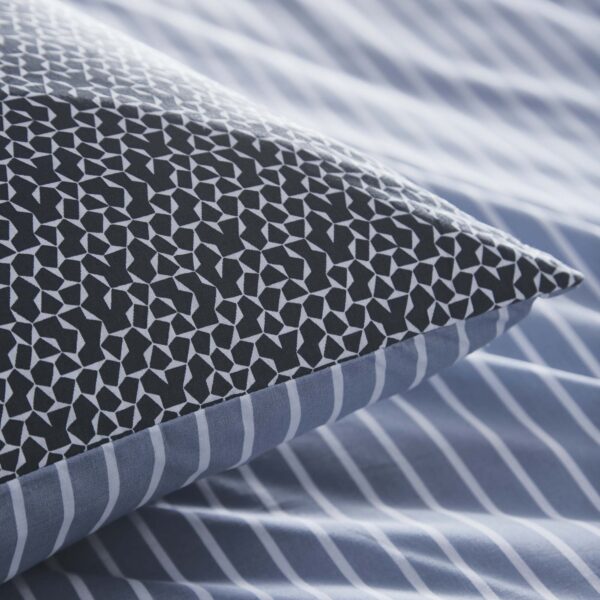 Silentnight Shirt Stripe Duvet Set - Denim