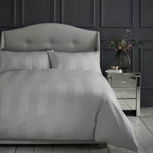 Silentnight Wide Sateen Stripe Duvet Set - Silver