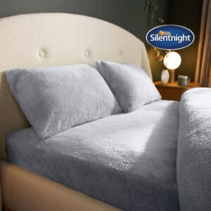 Silentnight Teddy Fleece Fitted Sheet - Silver