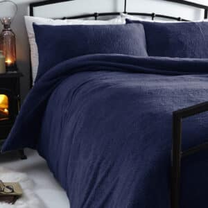 Silentnight Cosy Teddy Fleece Duvet Set - Navy