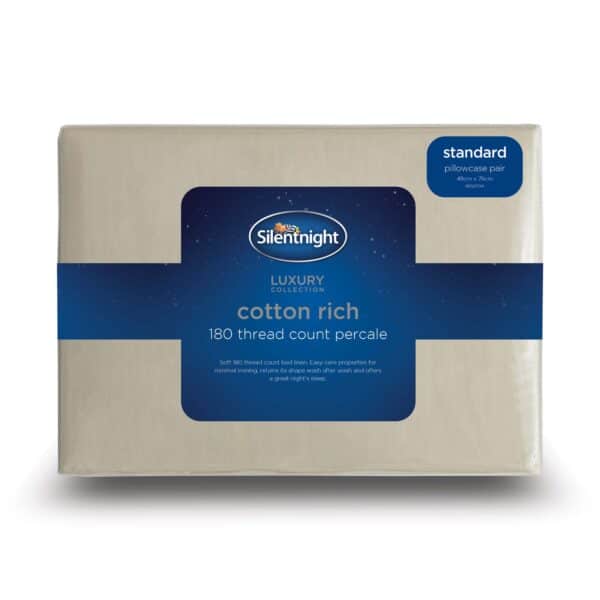 Silentnight Cotton Rich Housewife Pillowcase Pair - Stone
