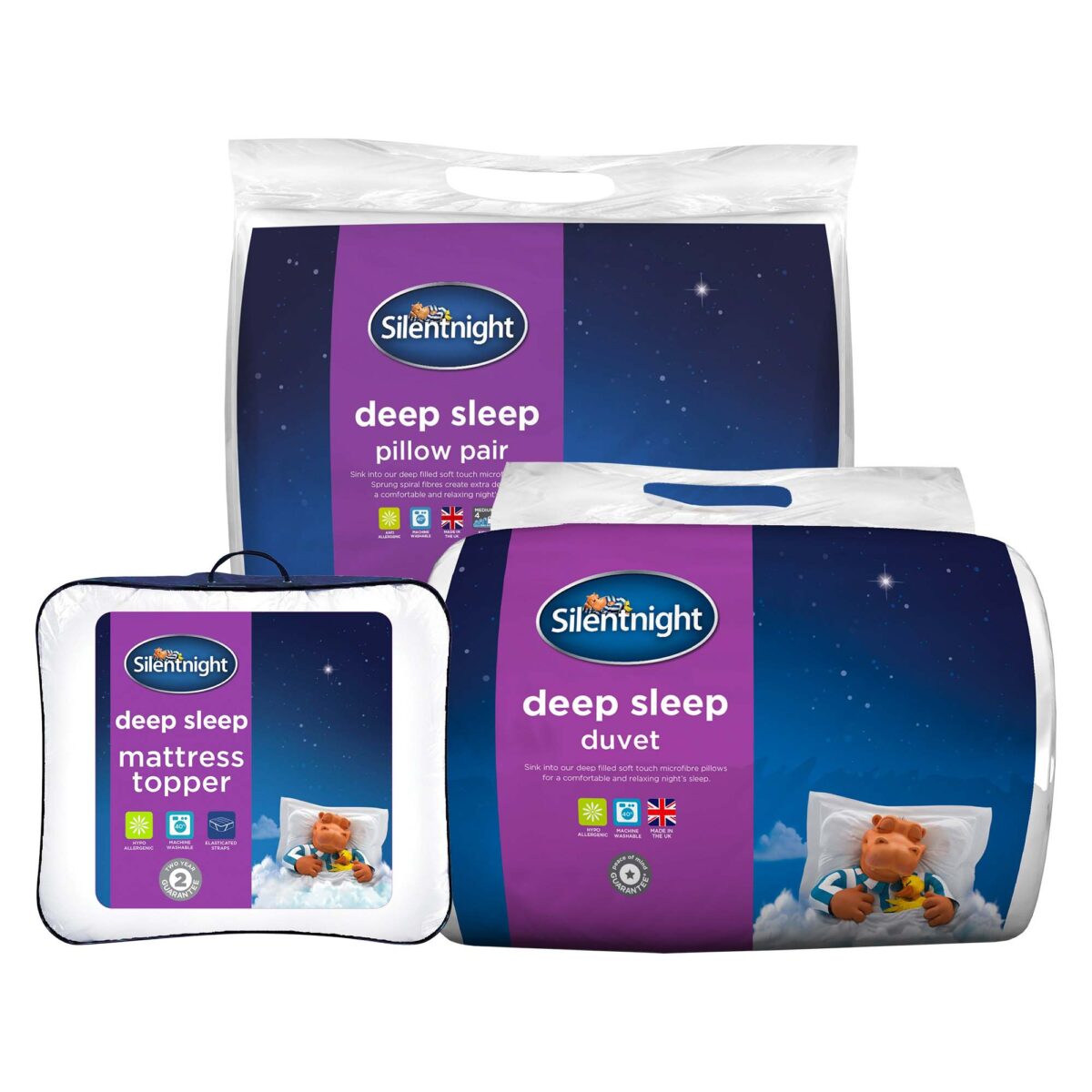 Silentnight Deep Sleep Duvet, Topper &amp; Pillow Pair Set - 13.5 Tog