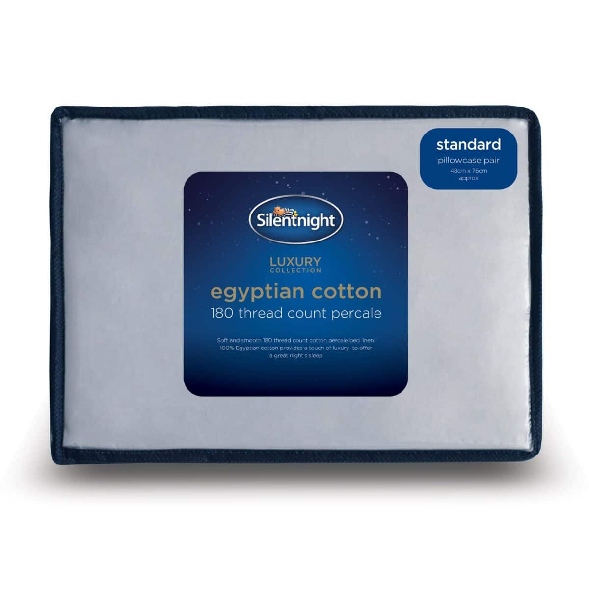 Silentnight Pure Cotton Housewife Pillowcase Pair - Silver