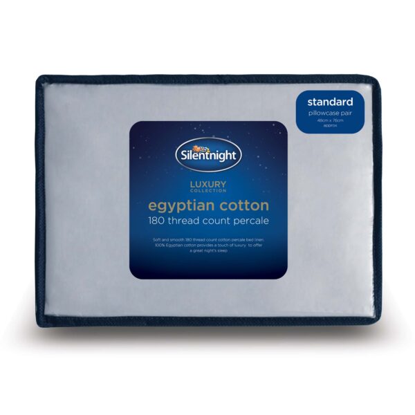 Silentnight Pure Cotton Housewife Pillowcase Pair - Silver