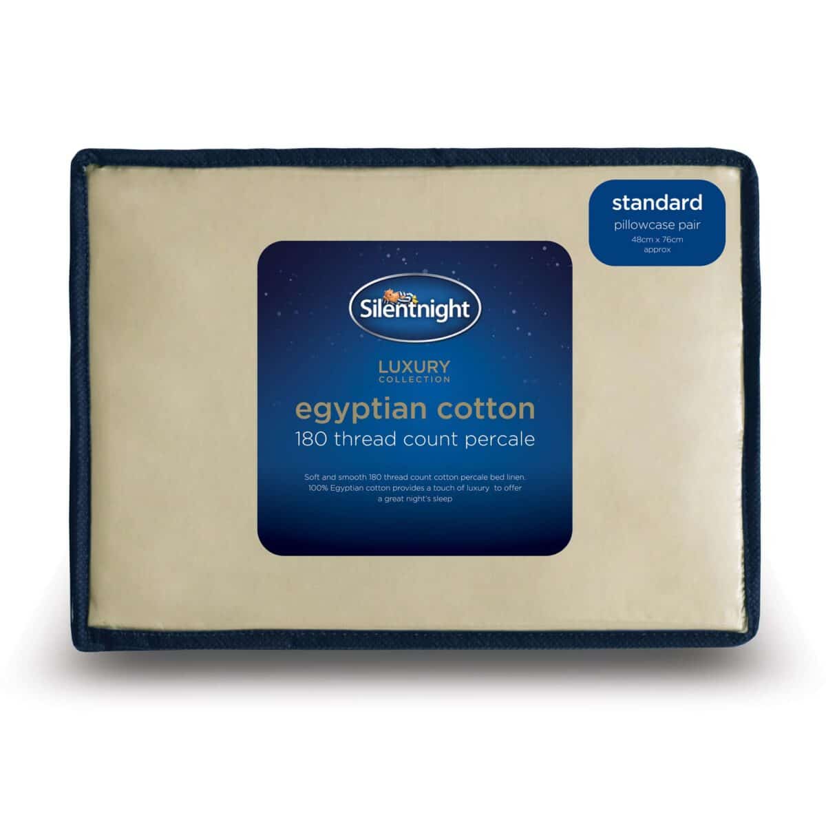 Silentnight Pure Cotton Housewife Pillowcase Pair - Stone