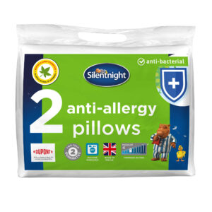 Silentnight Anti-Allergy Pillow Pair,Deluxe with Dupont, White, Anti-Bacterial Pillow Pair