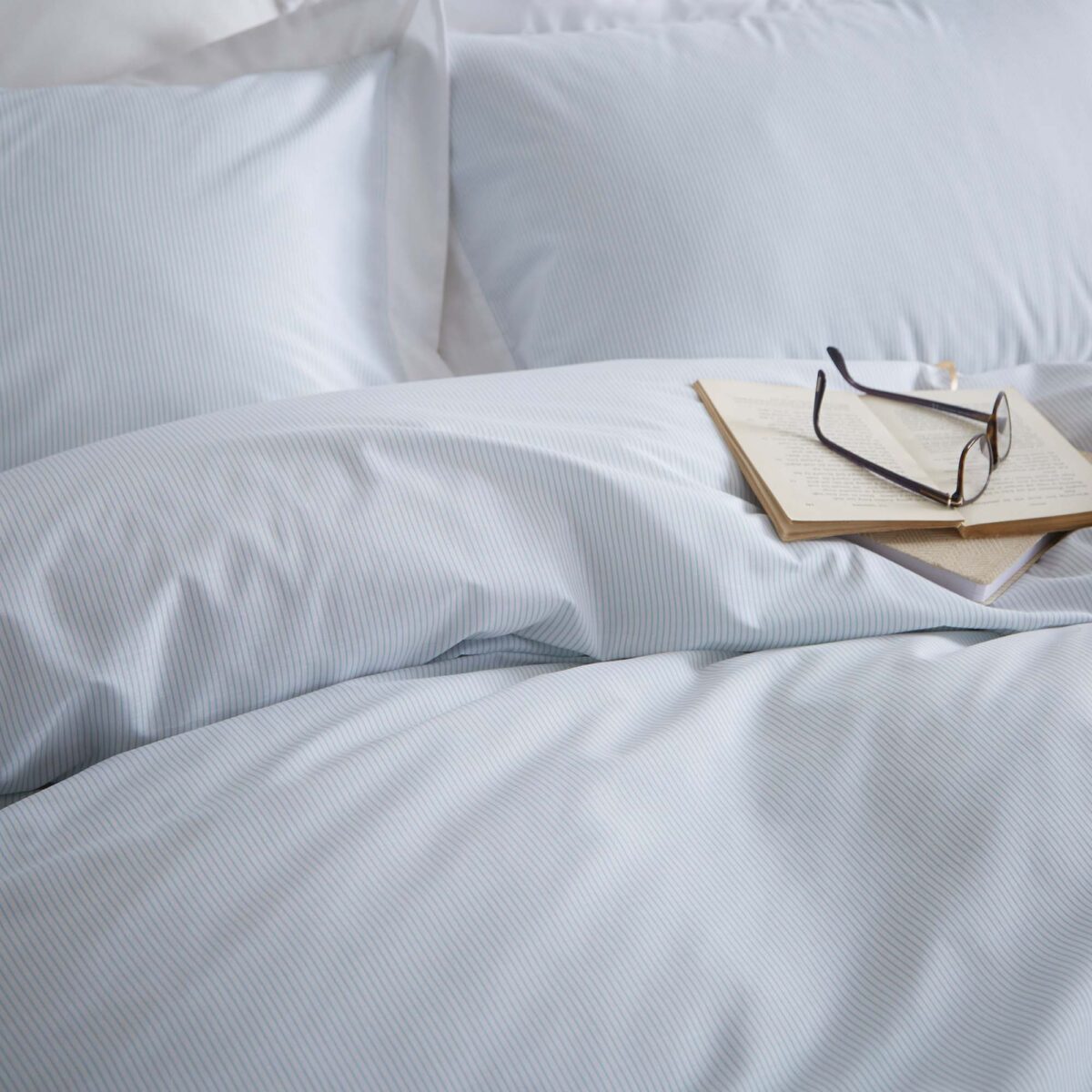 Silentnight Pinstripe Oxford Edge Duvet Set - Duck Egg