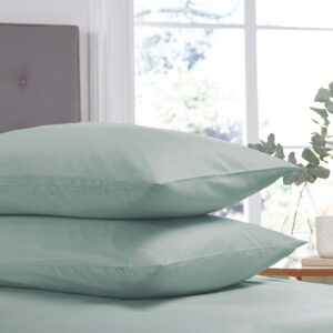 Silentnight Cotton Rich Housewife Pillowcase Pair - Duck Egg