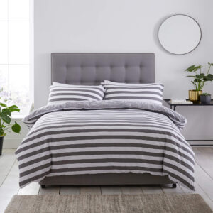 Silentnight Jersey Stripe Duvet Set - Grey