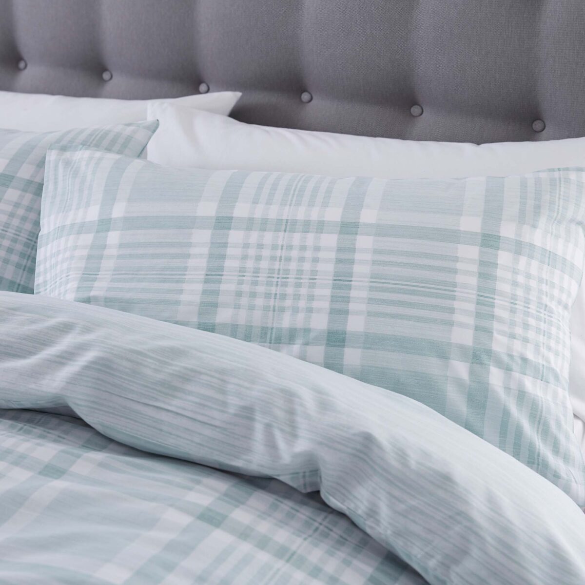Silentnight Nils Check Duvet Set - Duck Egg