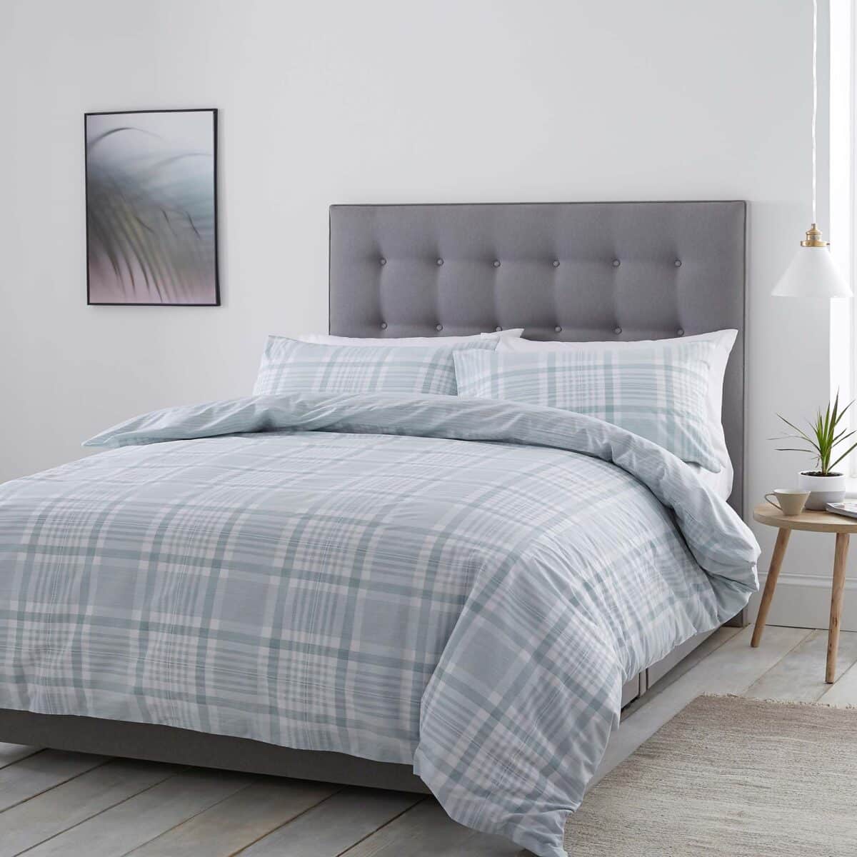 Silentnight Nils Check Duvet Set - Duck Egg