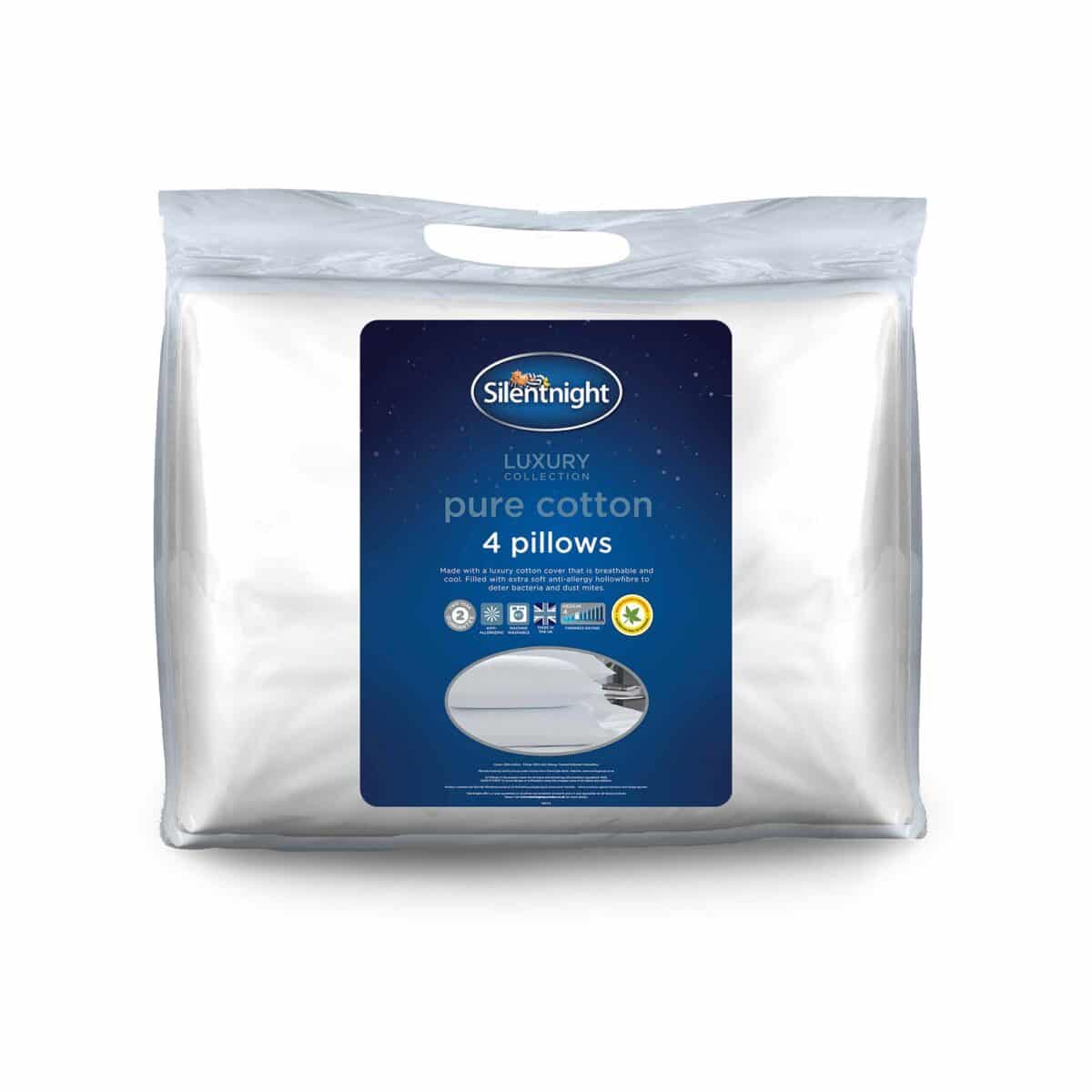 Silentnight Pure Cotton Anti-Allergen Pillows - 4 Pack
