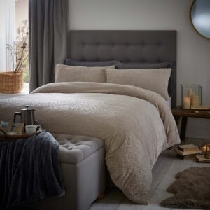 Silentnight Waffle Fleece Duvet Set - Champagne