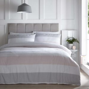 Silentnight Seersucker Stripe Duvet Set - Blush